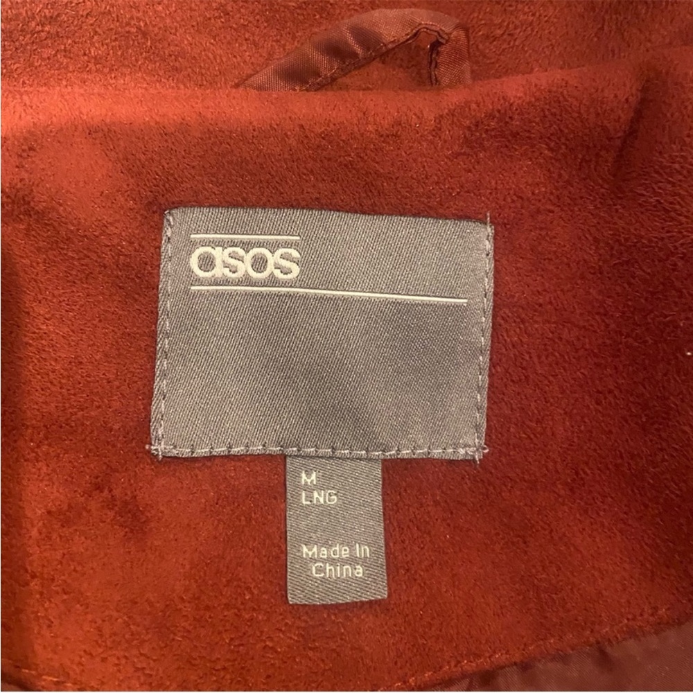 ASOS Rust Red Suede Biker Jacket - Picture 9 of 10